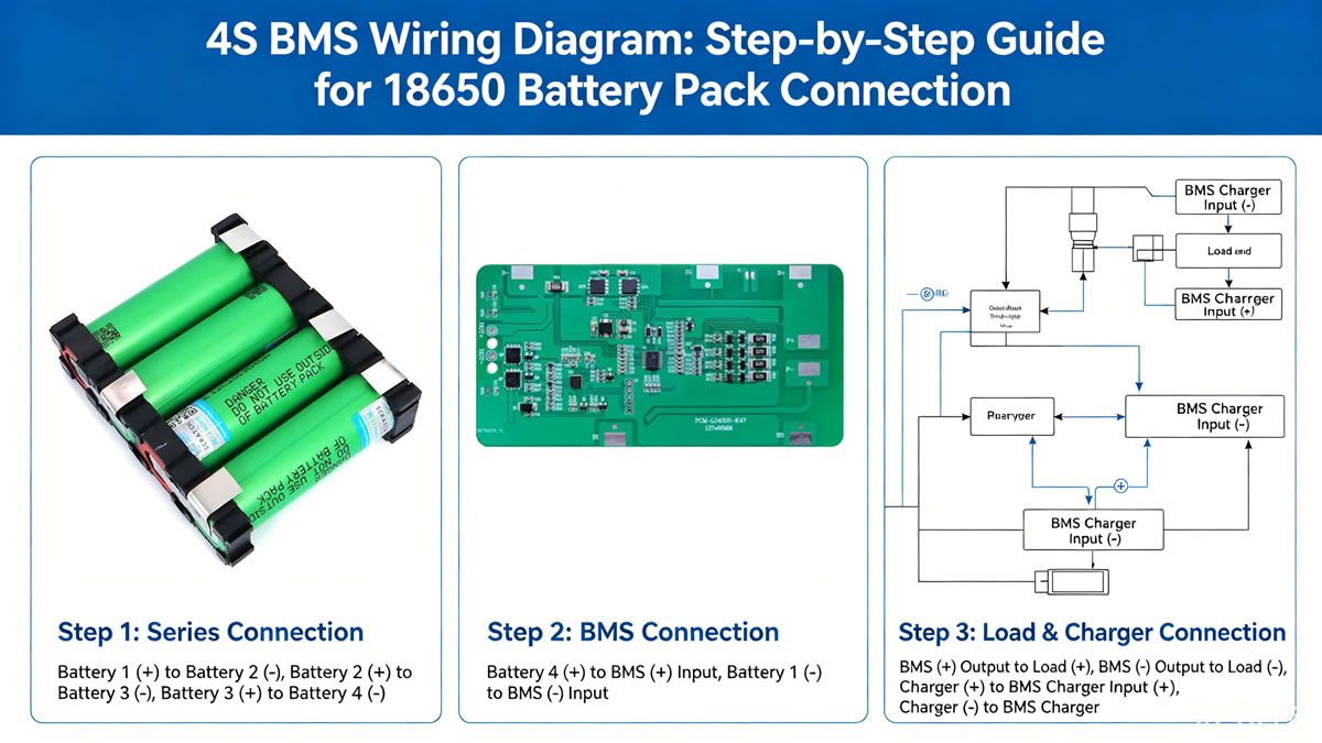 4S BMS Wiring Diagram: Step-by-Step 18650 Battery Pack Connection Guide